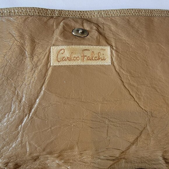 Vintage 80s CARLOS FALCHI Exotic Snakeskin Lizard Patchwork Envelope Clutch USA - Picture 6 of 8